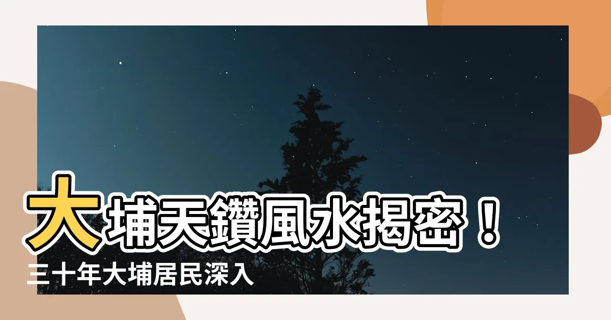 【天鑽風水】大埔天鑽風水揭密！三十年大埔居民深入分析「天鑽風水」磁場