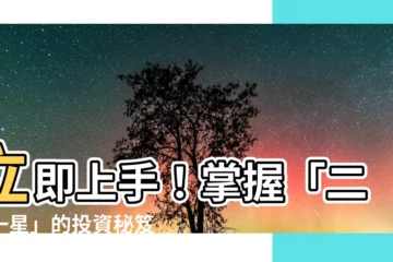 【二陽一星】立即上手！掌握「二陽一星」的投資秘笈