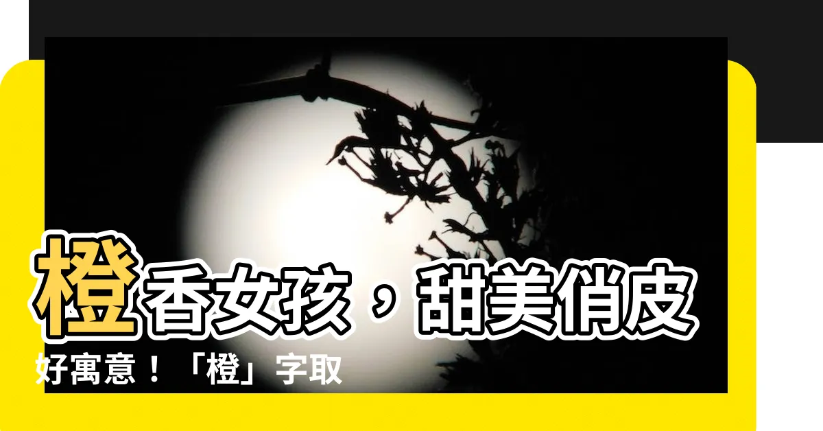 【橙意思名字】橙香女孩，甜美俏皮好寓意！「橙」字取名帶來的美好祝福