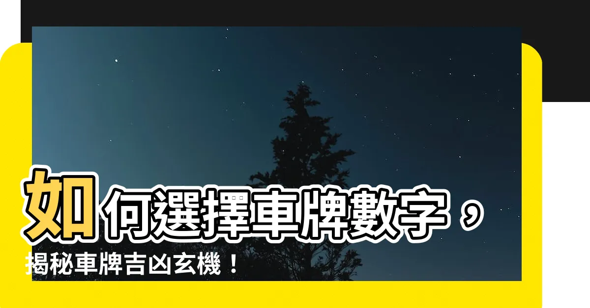 【車牌 吉凶】如何選擇車牌數字，揭秘車牌吉凶玄機！