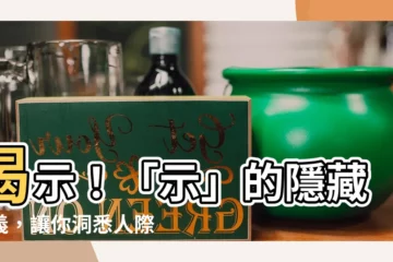 【示 意思】揭示！「示」的隱藏意義，讓你洞悉人際溝通的精髓