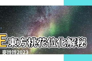 【正東方】正東方桃花位化解秘技！麥玲玲2023風水佈局大公開