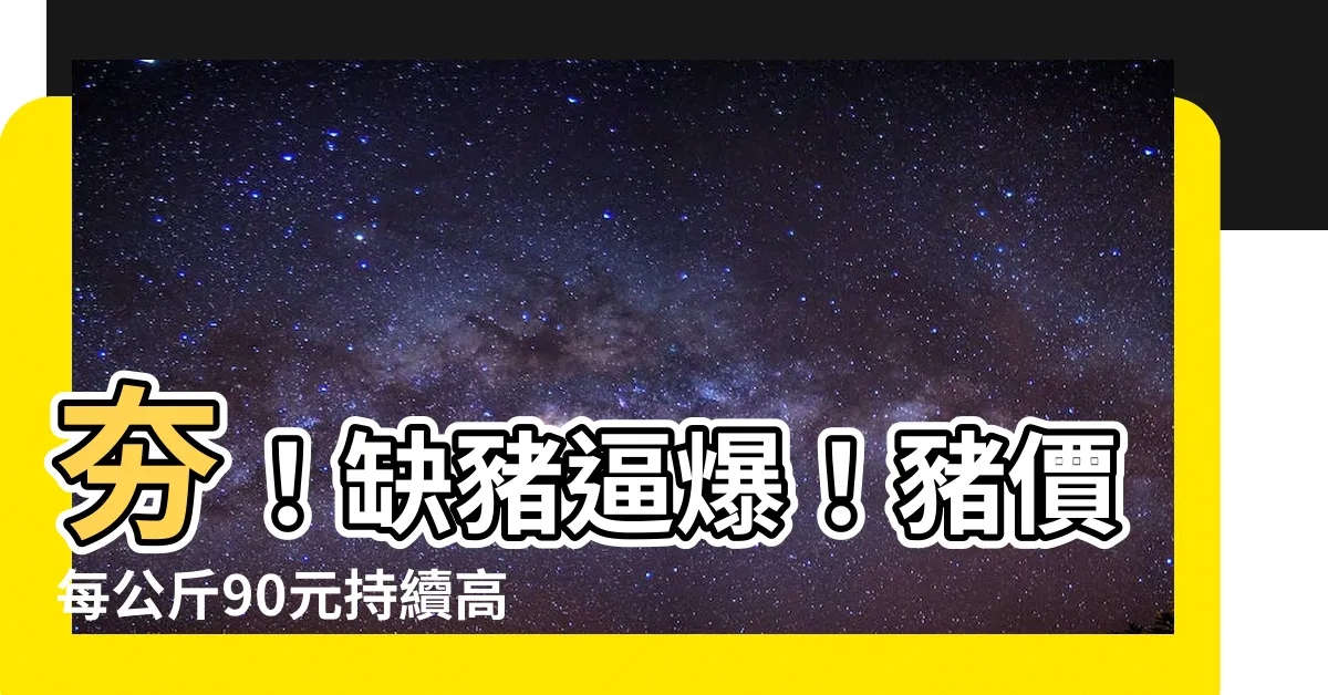 【缺豬】夯！缺豬逼爆！豬價每公斤90元持續高漲，影響恐逾20%