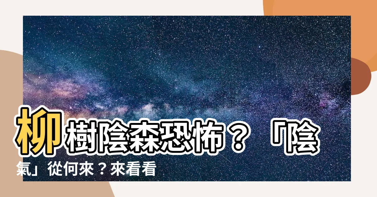 【柳樹 陰】柳樹陰森恐怖？「陰氣」從何來？來看看科學怎麼説！
