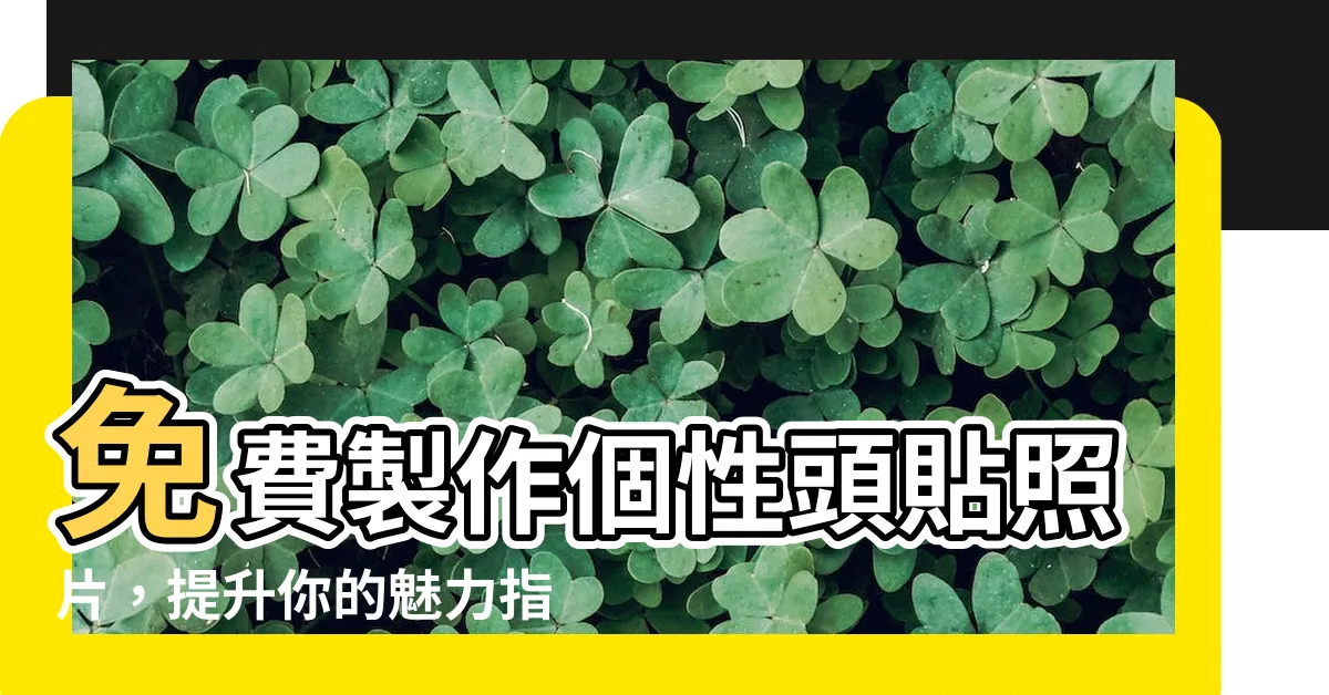 【頭貼照片】免費製作個性頭貼照片，提升你的魅力指數！