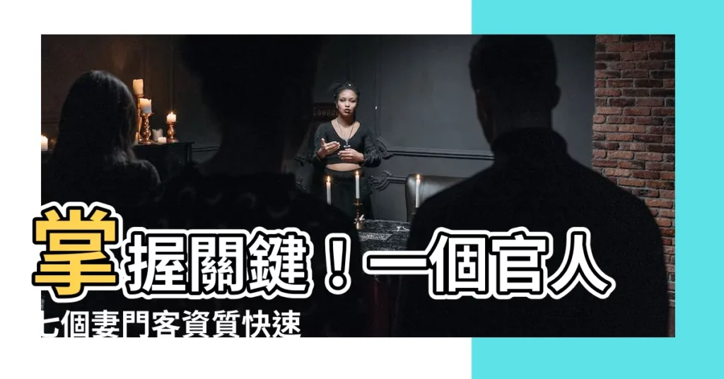 【一個官人一個妻門客資質】掌握關鍵！一個官人七個妻門客資質快速入門攻略