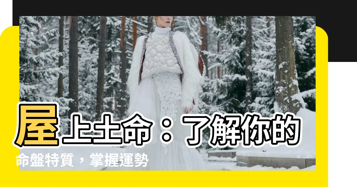 【屋上土命】屋上土命：瞭解你的命盤特質，掌握運勢攻略