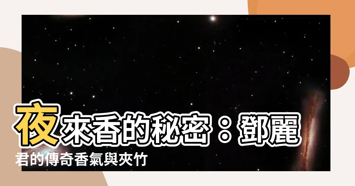 【夜來香】夜來香的秘密：鄧麗君的傳奇香氣與夾竹桃的夢幻