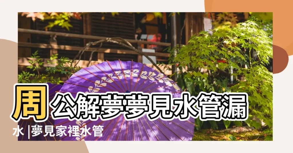 周公解夢夢見水管漏水 |夢見家裡水管漏水 |夢見水管漏水 |【周公解夢夢見水管漏】