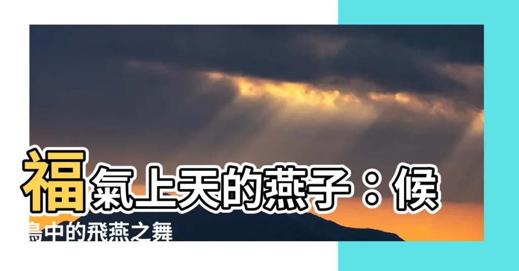 【燕子 候鳥】福氣上天的燕子：候鳥中的飛燕之舞
