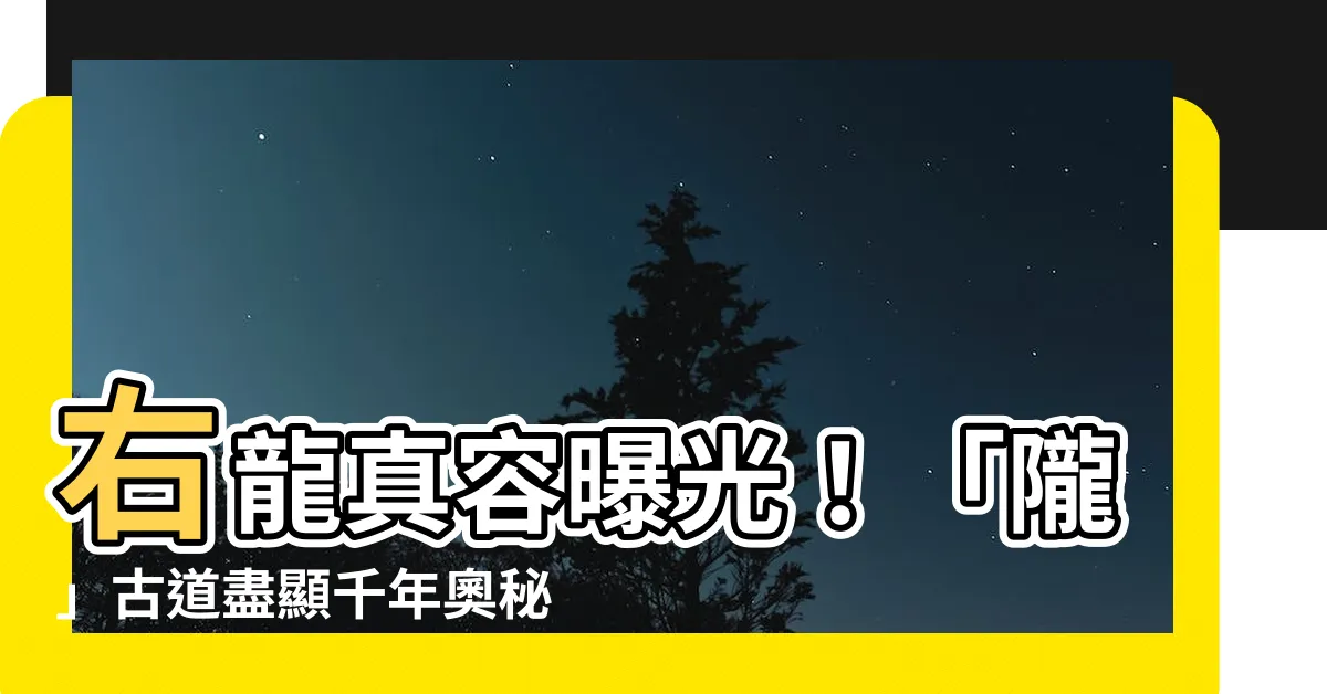 【右龍】右龍真容曝光！「隴」古道盡顯千年奧秘