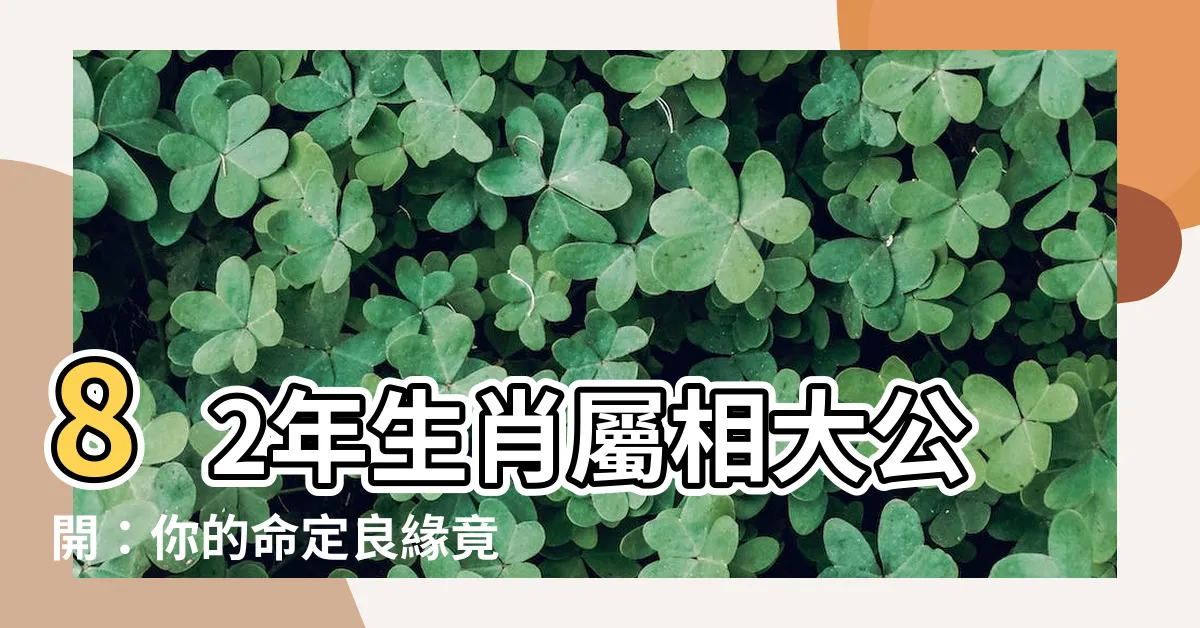 【82年屬相】82年生肖屬相大公開：你的命定良緣竟是這個生肖！