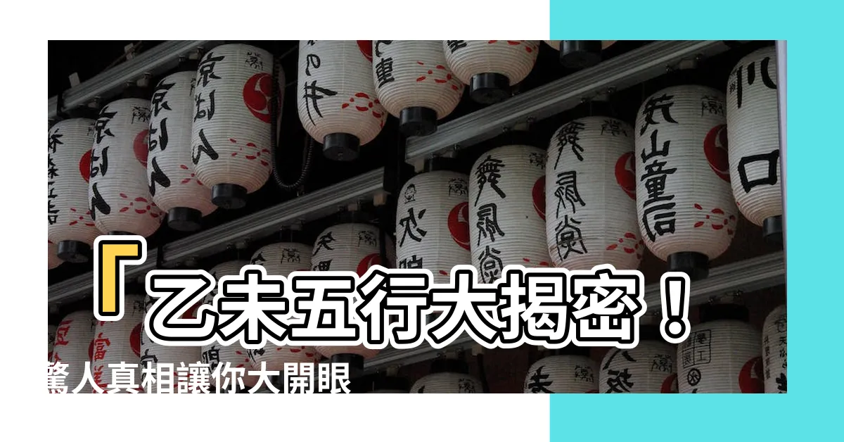 【乙未五行】「乙未五行大揭密！驚人真相讓你大開眼界！」