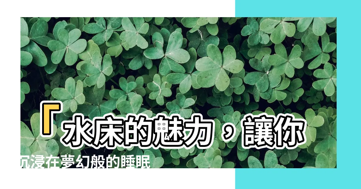 【水牀 意思】「水牀的魅力，讓你沉浸在夢幻般的睡眠中」
