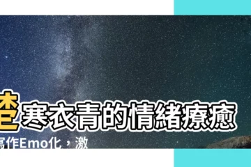 【楚寒衣青】楚寒衣青的情緒療癒：寫作Emo化，激發工作動力