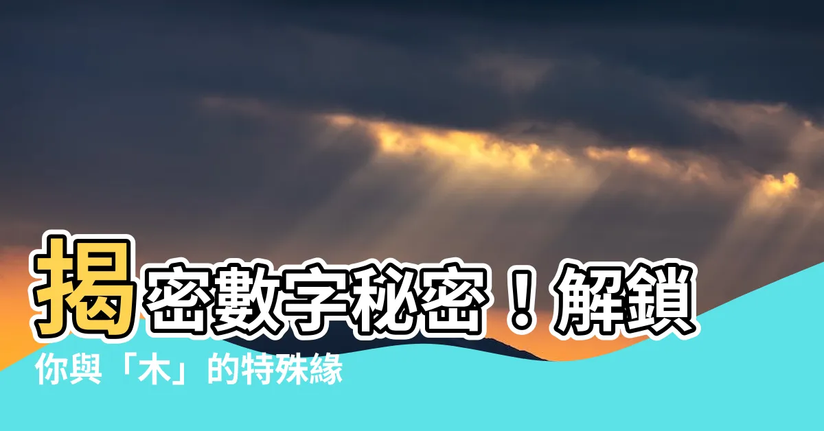 【木的數字】揭密數字秘密！解鎖你與「木」的特殊緣分