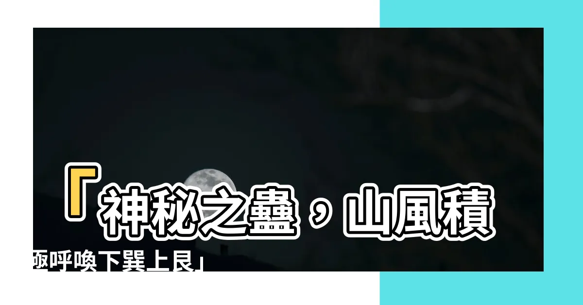 【下巽上艮】「神秘之蠱，山風積極呼喚下巽上艮」