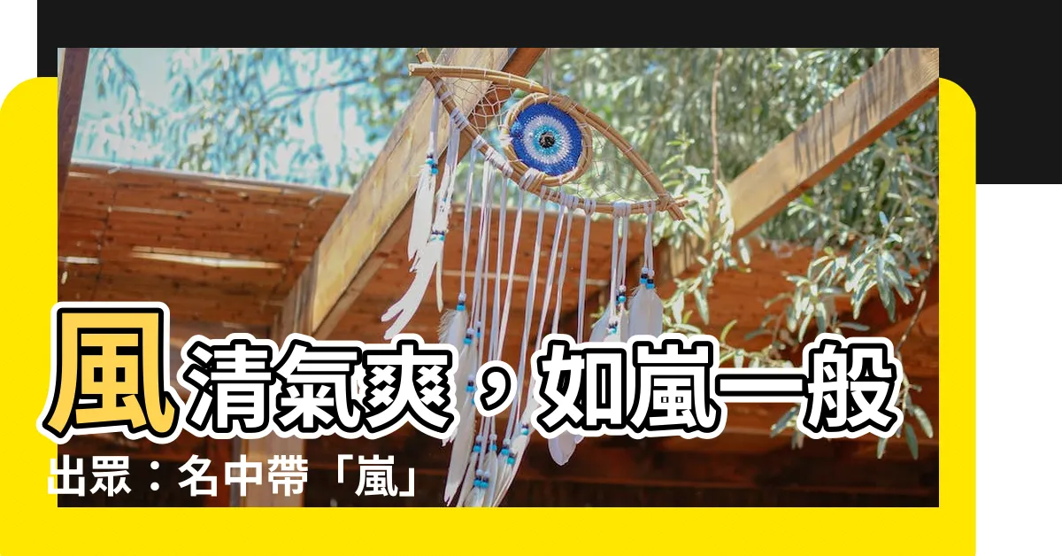 【名字 嵐】風清氣爽，如嵐一般出眾：名中帶「嵐」的男孩與女孩