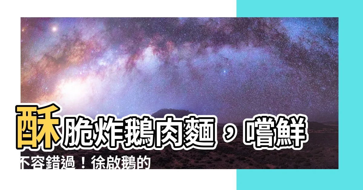 【徐啟鵝】酥脆炸鵝肉麵，嚐鮮不容錯過！徐啟鵝的絕妙風味