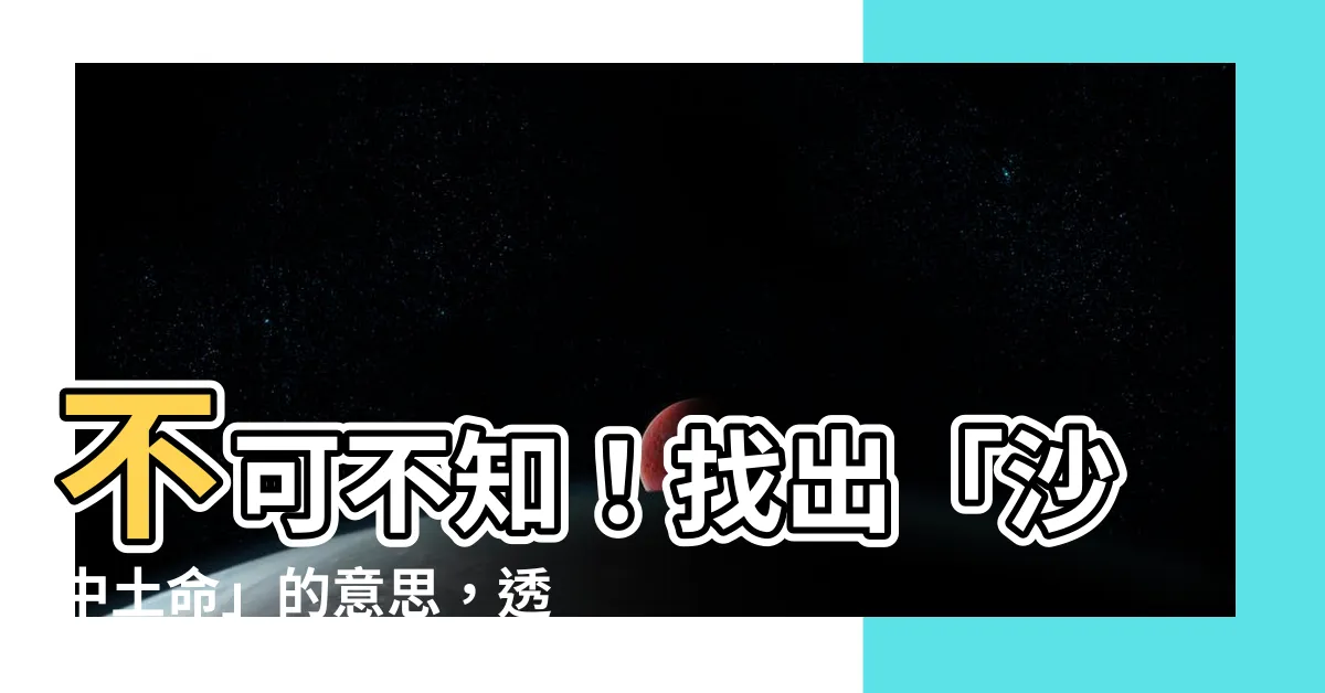 【沙中土命 意思】不可不知！找出「沙中土命」的意思，透視你的命運軌跡