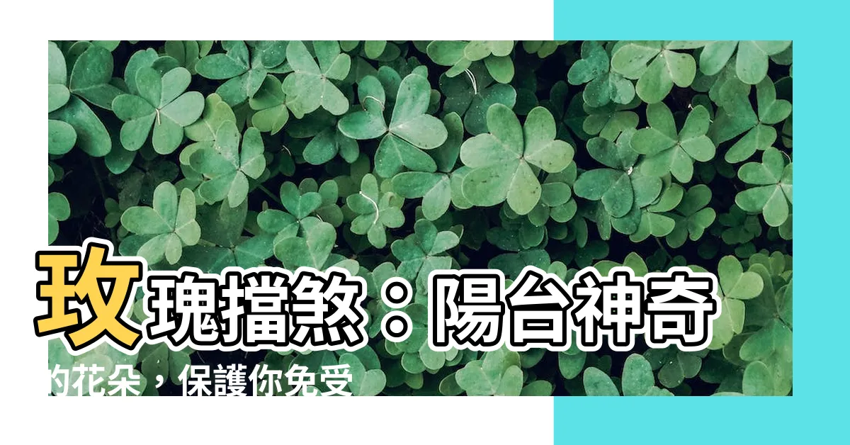 【玫瑰擋煞】玫瑰擋煞：陽台神奇的花朵，保護你免受邪氣侵襲！