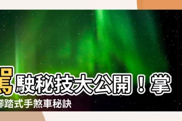 【腳煞車怎麼放】駕駛秘技大公開！掌握腳踏式手煞車秘訣，停車起步不再慌張！