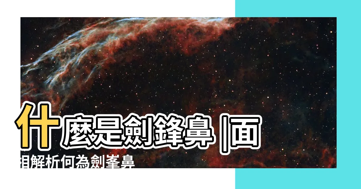 【劍鋒鼻】什麼是劍鋒鼻 |面相解析何為劍峯鼻 |