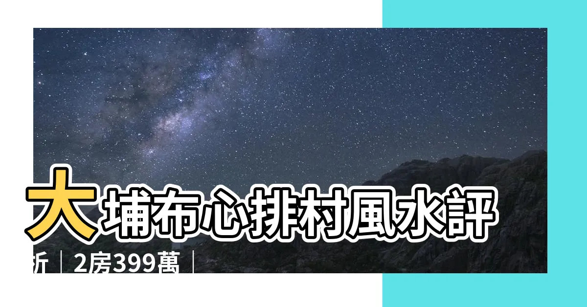 【布心排村風水】大埔布心排村風水評析｜2房399萬｜名仲不名