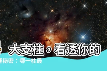 【4柱】4大支柱，看透你的命運秘密：哪一柱最影響你的一生？