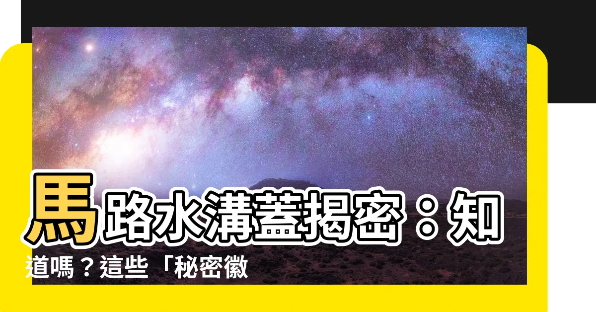 【馬路水溝蓋】馬路水溝蓋揭密：知道嗎？這些「秘密徽章」藏在路上！