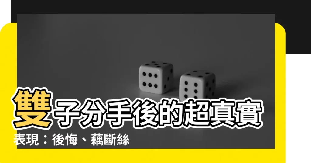 【雙子分手後】雙子分手後的超真實表現：後悔、藕斷絲連，還想復合嗎？