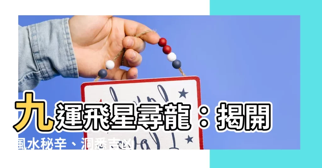 【九運 飛星尋龍】九運飛星尋龍：揭開風水秘辛、洞悉吉凶禍福