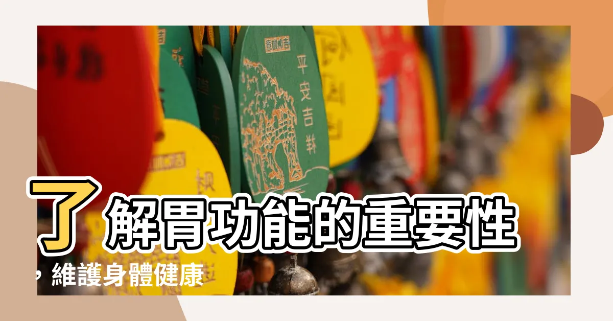 【胃功能】瞭解胃功能的重要性，維護身體健康