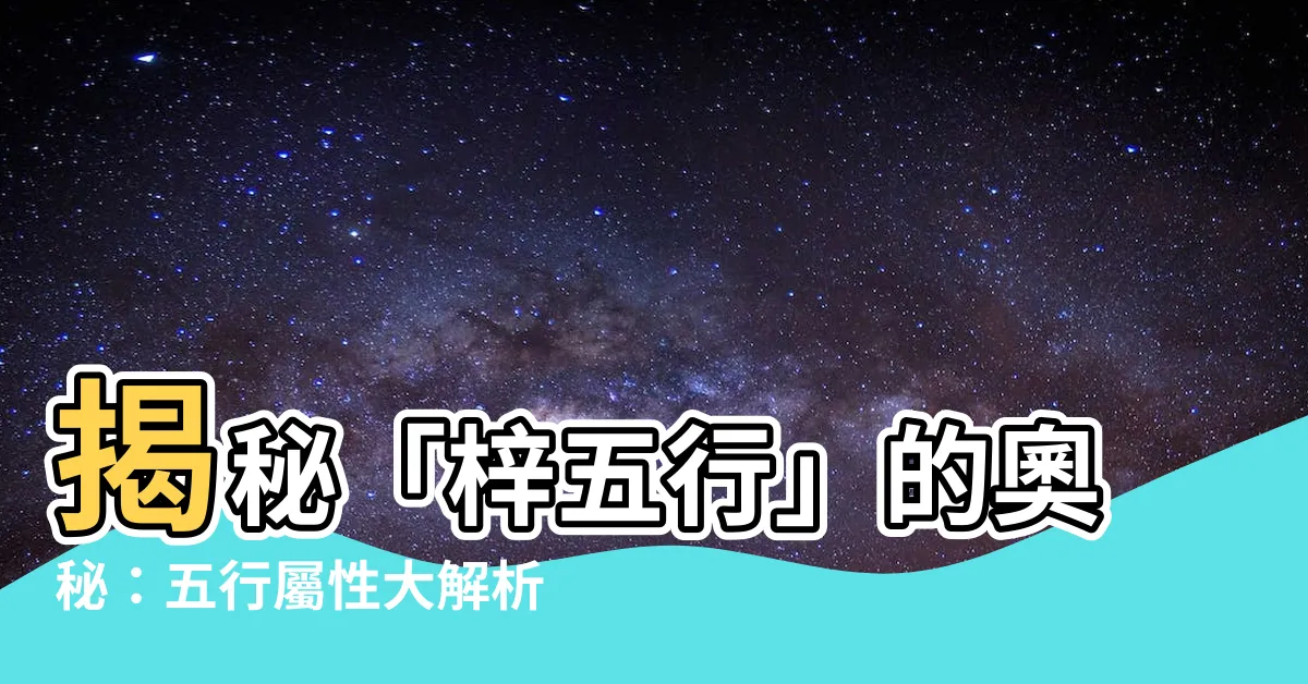 【梓五行】揭秘「梓五行」的奧秘：五行屬性大解析