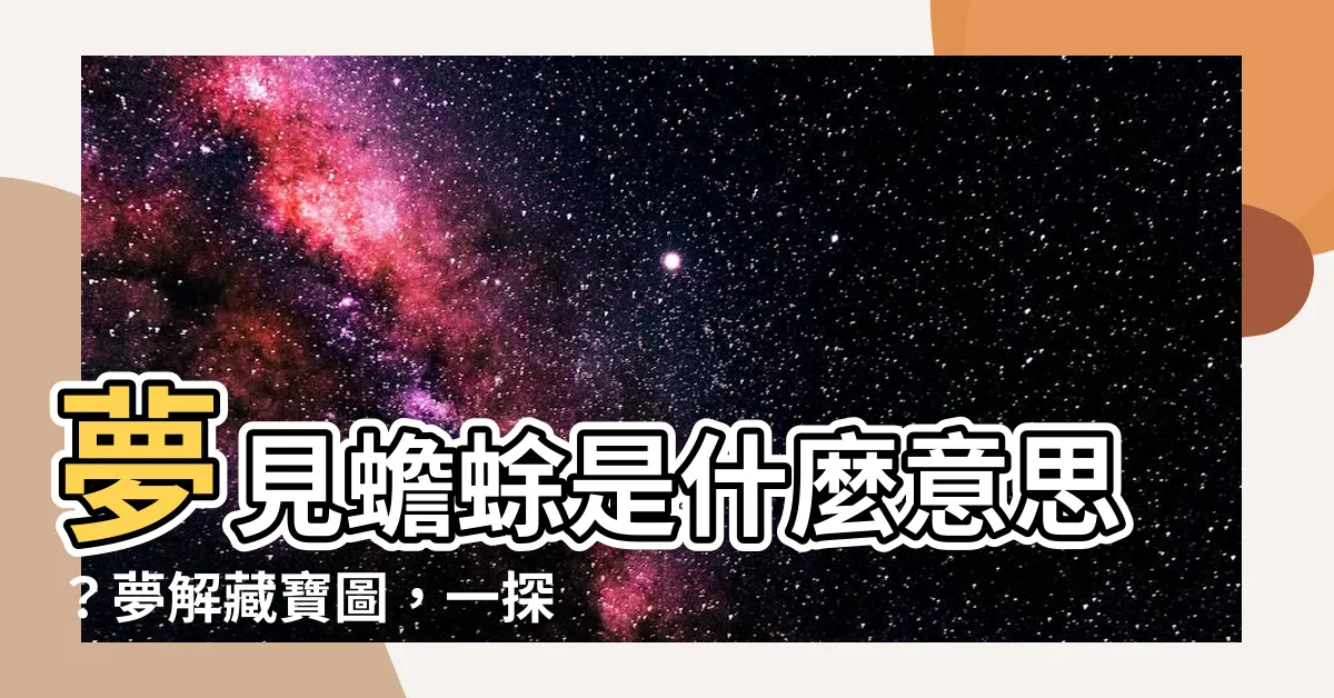 【夢見蟾蜍是什麼意思】夢見蟾蜍是什麼意思？夢解藏寶圖，一探究竟！