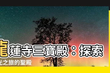 【龍蓮寺】龍蓮寺三寶殿：探索時光之旅的聖殿