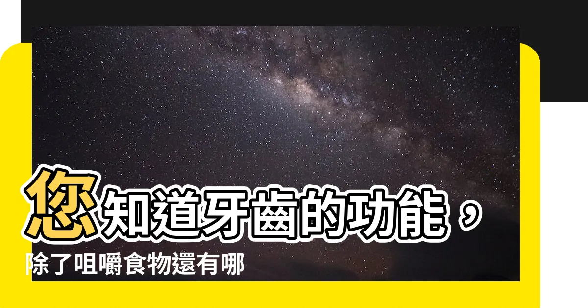 【牙齒的功能】您知道牙齒的功能,除了咀嚼食物還有哪些嗎?
