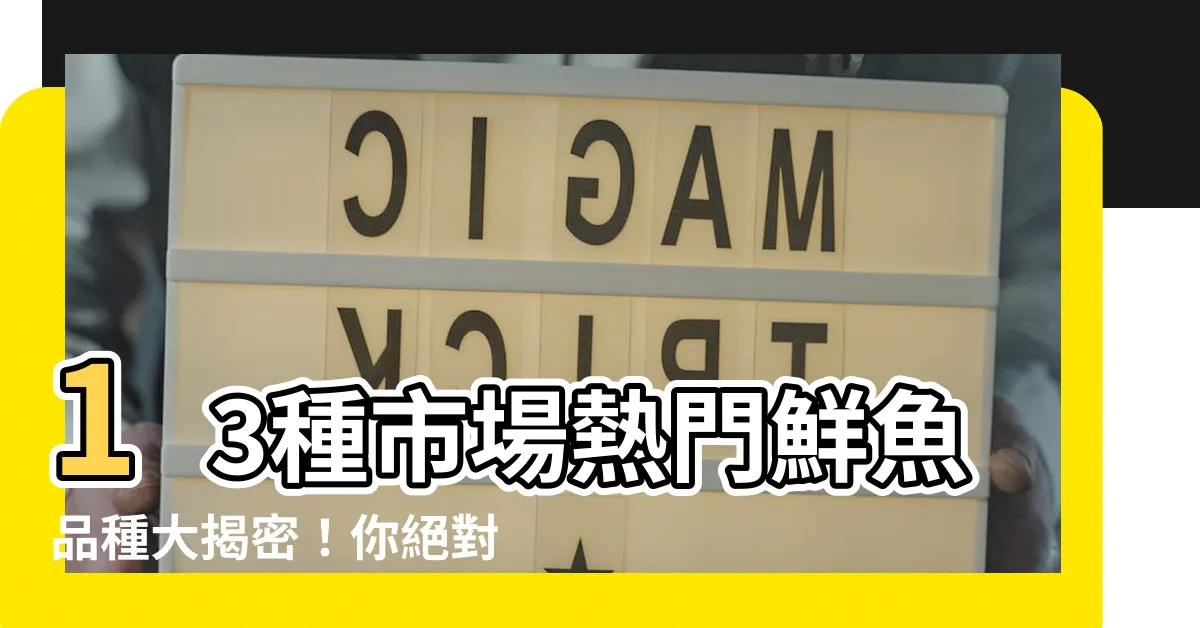 【魚的品種】13種市場熱門鮮魚品種大揭密！你絕對不知道的驚喜味道