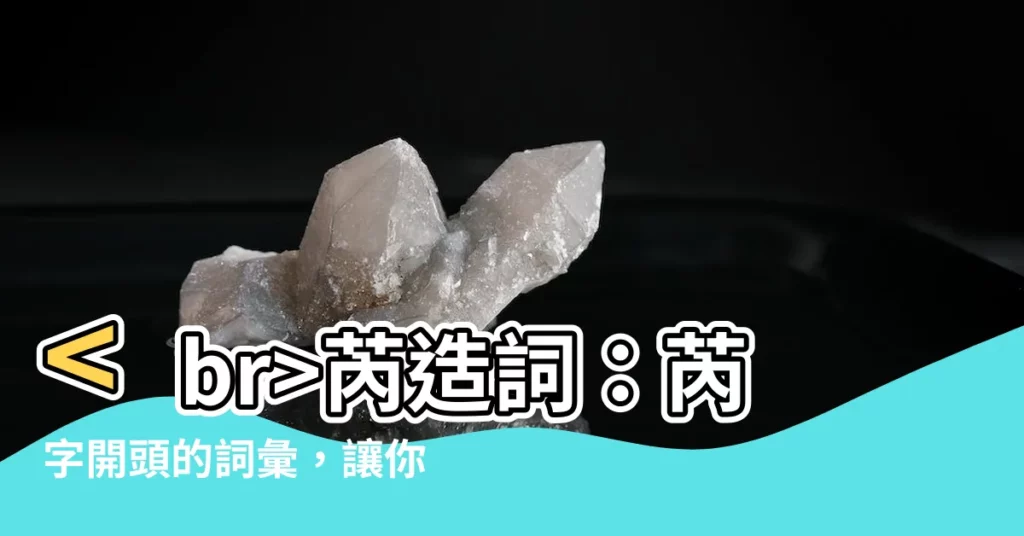 【芮造詞】芮造詞：芮字開頭的詞彙，讓你的文字更豐富！