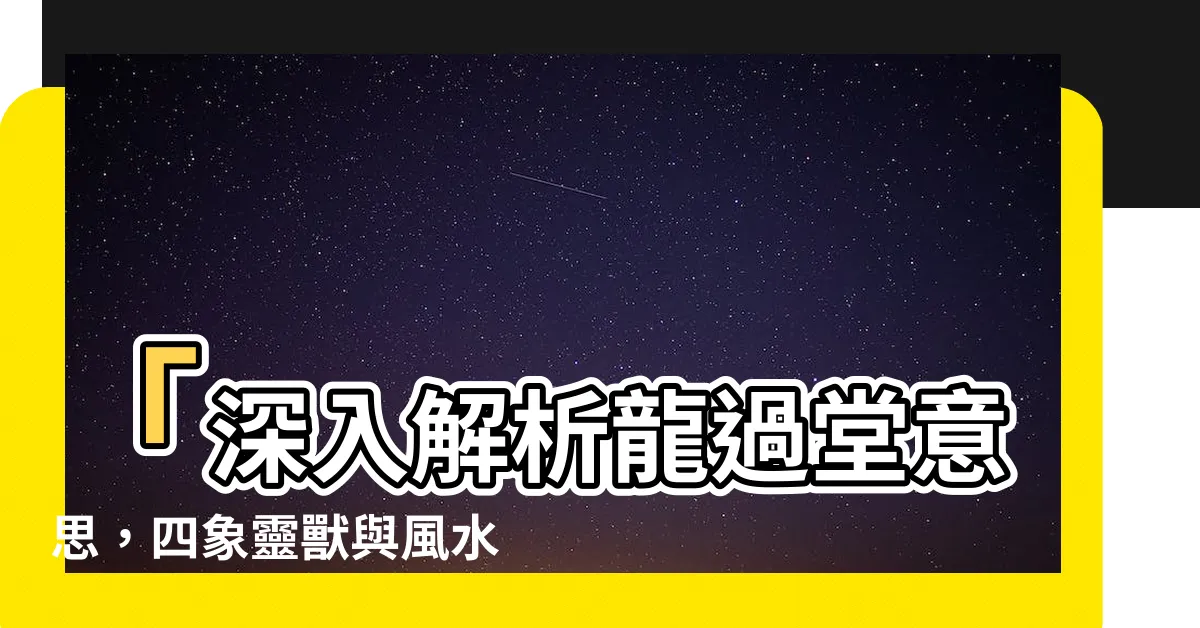 【龍過堂意思】「深入解析龍過堂意思，四象靈獸與風水」