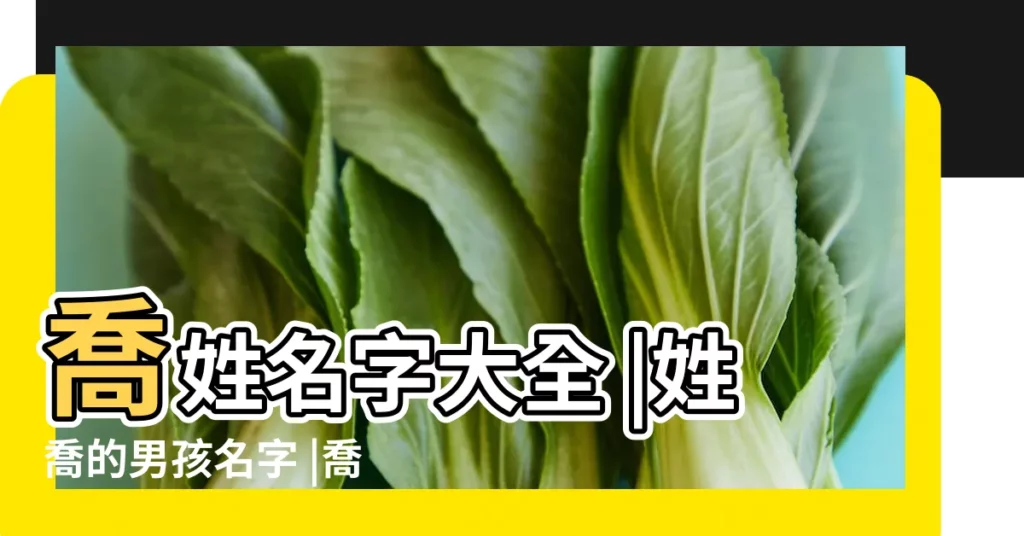 喬姓名字大全 |姓喬的男孩名字 |喬姓起名字大全 |【姓喬的男生名字】