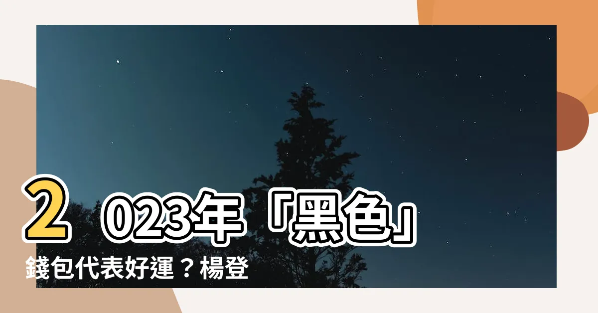 【黑色錢包好嗎】2023年「黑色」錢包代表好運？楊登嵙曝旺財趁現在！