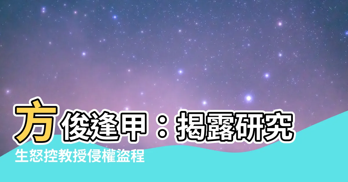 【方俊 逢甲】方俊逢甲：揭露研究生怒控教授侵權盜程式之專業調查報告