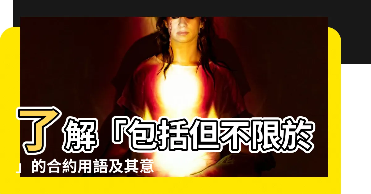 【包括但不限於 意思】瞭解「包括但不限於」的合約用語及其意義