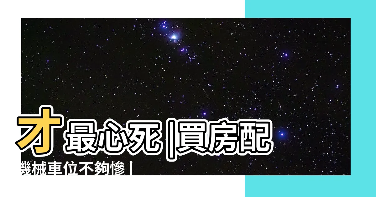 【機械車位下層缺點】才最心死 |買房配機械車位不夠慘 |機械下層車位好嗎 |