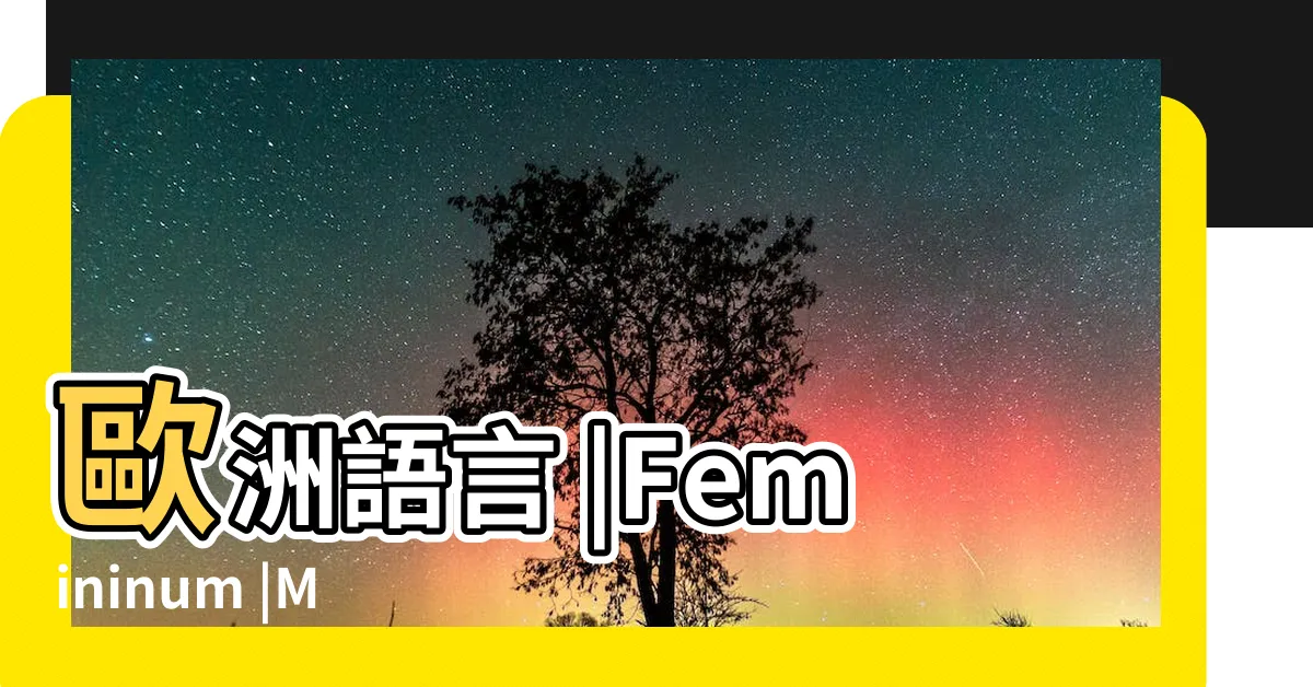 【德文 陰陽】歐洲語言 |Femininum |Maskulinum |