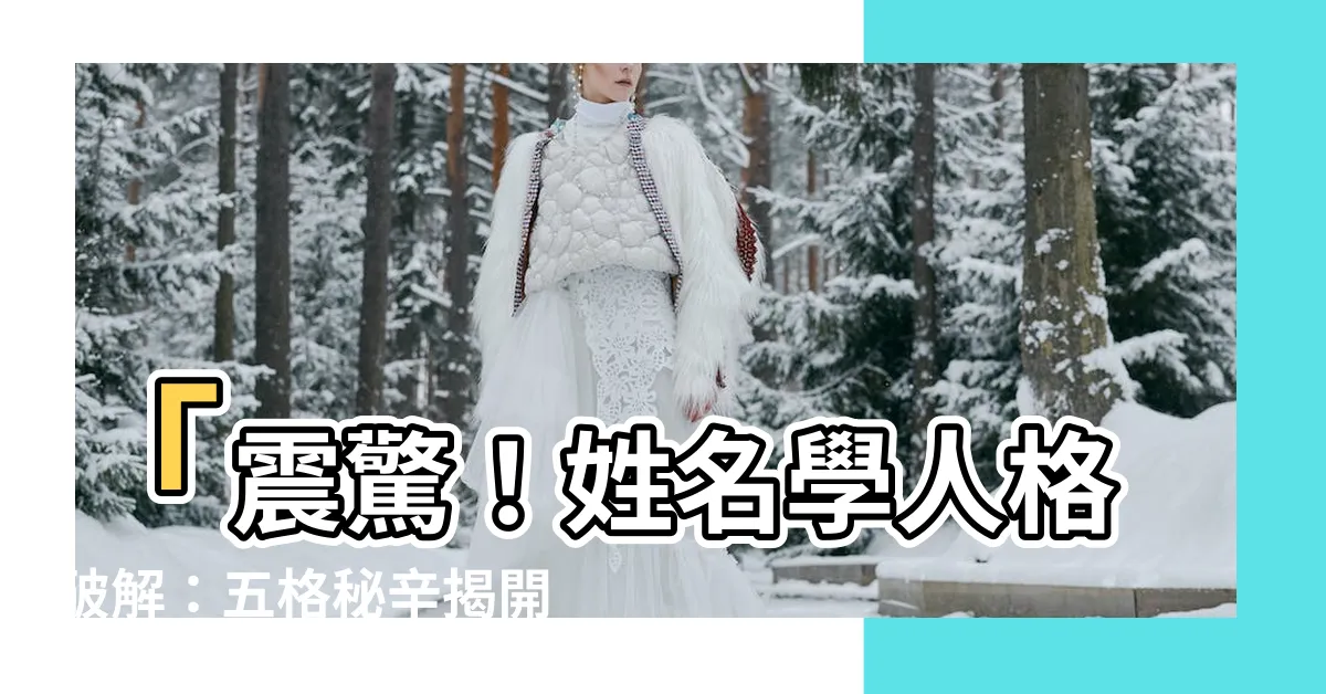 【姓名學人格】「震驚！姓名學人格破解：五格秘辛揭開天地人外總格真相！」