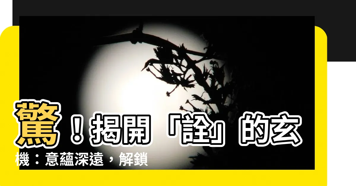 【詮的意思】驚！揭開「詮」的玄機：意藴深遠，解鎖文言文秘境！