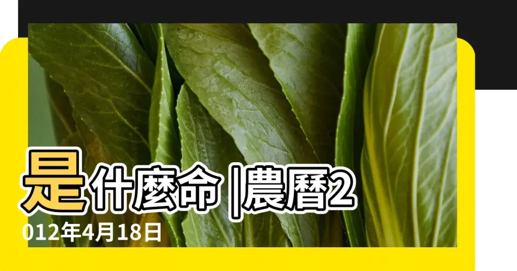 是什麼命 |農曆2012年4月18日生日算命 |2012年4月18日出生是什麼命 |【2012年農曆4月18日出生是什麼命】