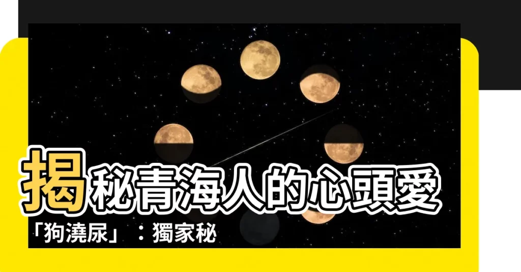 【狗澆尿】揭秘青海人的心頭愛「狗澆尿」：獨家秘方大公開！